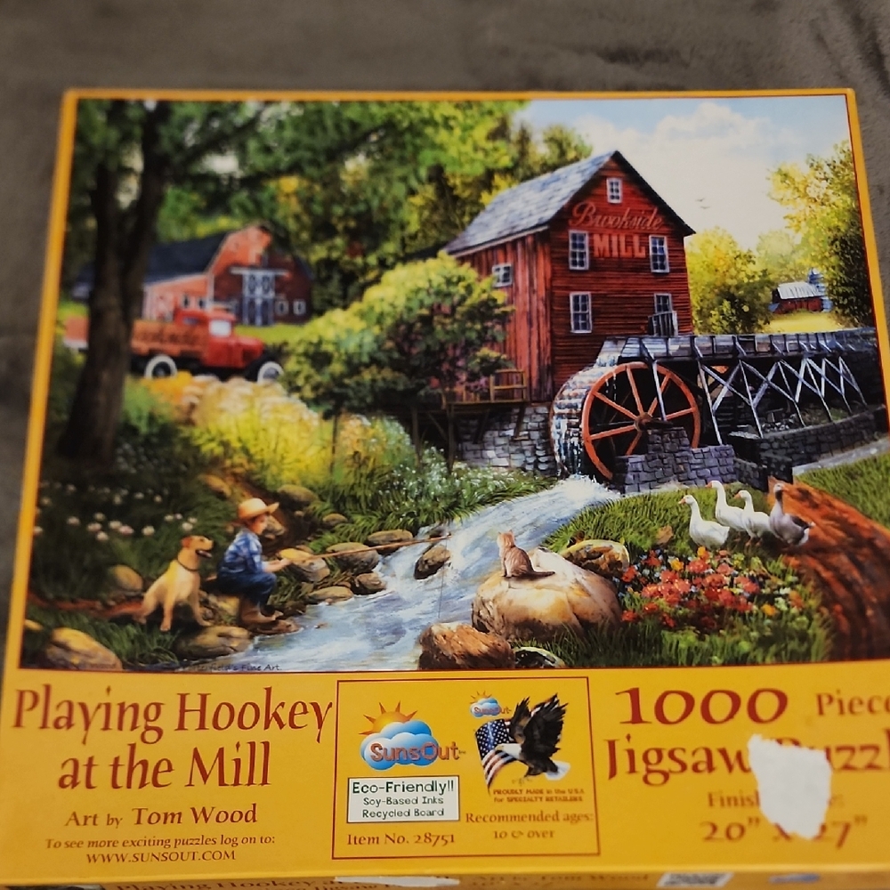 TOM WOOD Red Mill and Greenery Jigsaw Puzzle